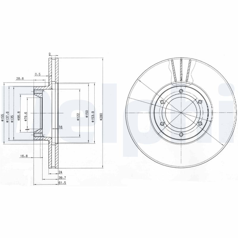 Диск тормозной DELPHI BG3553