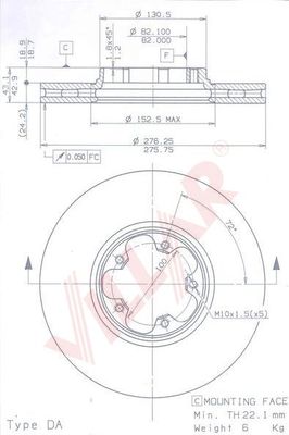 Диск тормозной VILLAR 628.0298