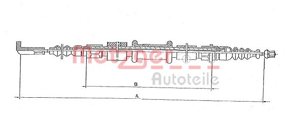 Трос стояночная тормозная система METZGER 251.25
