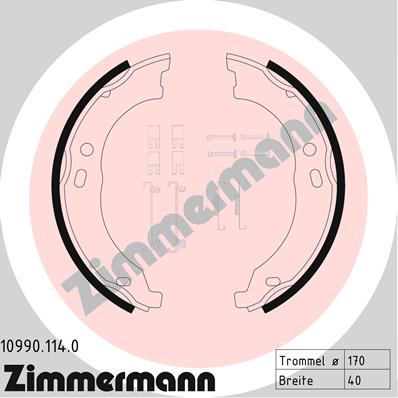 Колодки тормозные барабанные ZIMMERMANN 10990.114.0