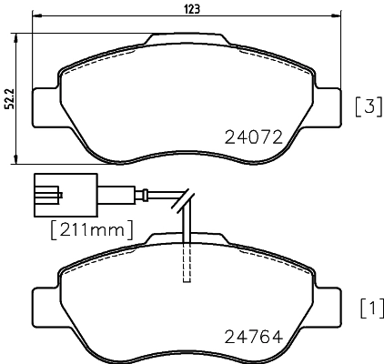 Колодки тормозные дисковые HELLA/BEHR/PAGID 8DB355014471