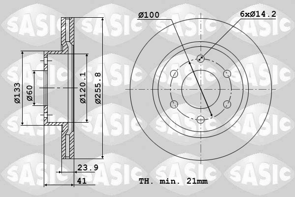 Диск тормозной SASIC 9004579J