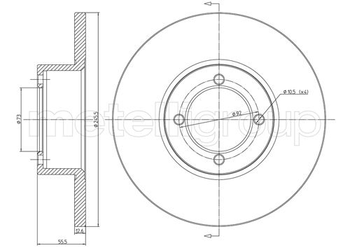 Диск тормозной METELLI 23-0022