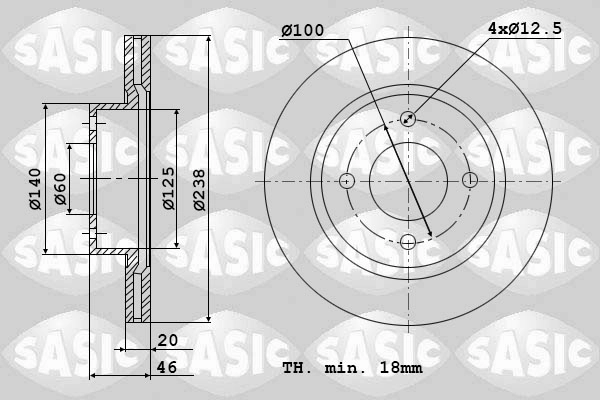 Диск тормозной SASIC 4004250J