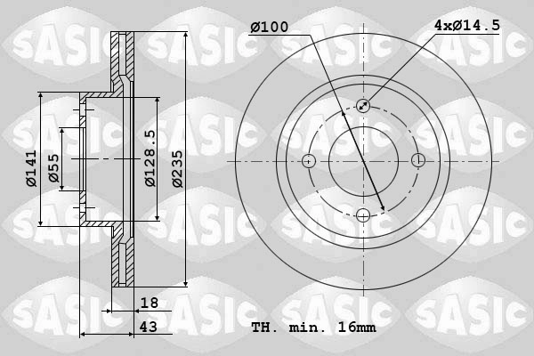 Диск тормозной SASIC 9004896J