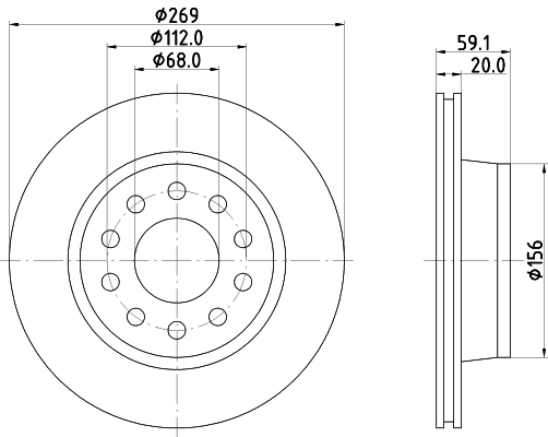 Диск тормозной HELLA/BEHR/PAGID 8DD355103-851