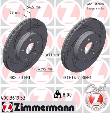 Диск тормозной ZIMMERMANN 400361953