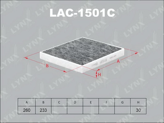Фильтр салона LYNXAUTO LAC1501C