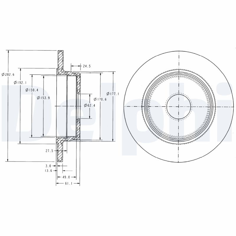 Диск тормозной DELPHI BG2510