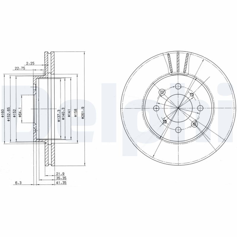 Диск тормозной DELPHI BG2615