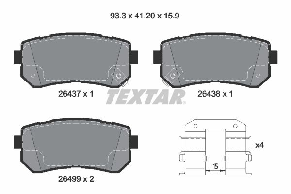 Колодки тормозные дисковые TEXTAR 2643701