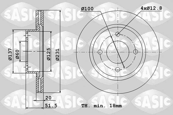 Диск тормозной SASIC 6106318