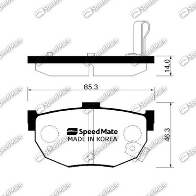 Колодки зад.hyundai elantra (xd) (-2006) (coupe gk)(2006-2009) SPEEDMATE SMBPH008