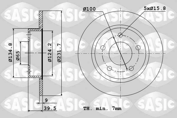 Диск тормозной SASIC 9004589J