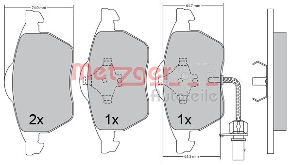 Колодки тормозные дисковые METZGER 1170236