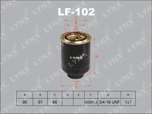 Фильтр топливный LYNXAUTO LF102