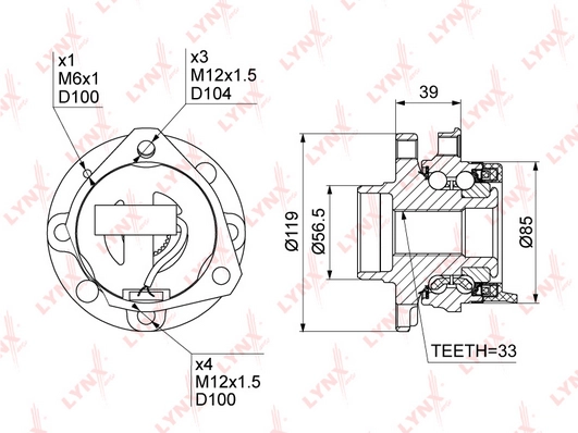 Запчасть LYNXAUTO WH-1146