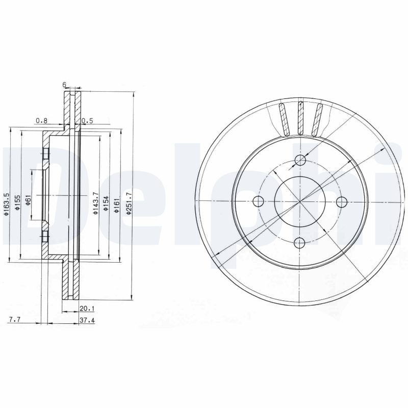 Диск тормозной DELPHI BG3932
