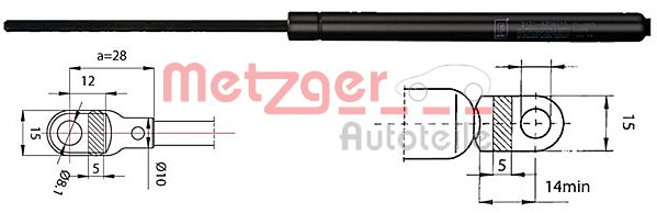 Амортизатор крышки багажника METZGER 2110284