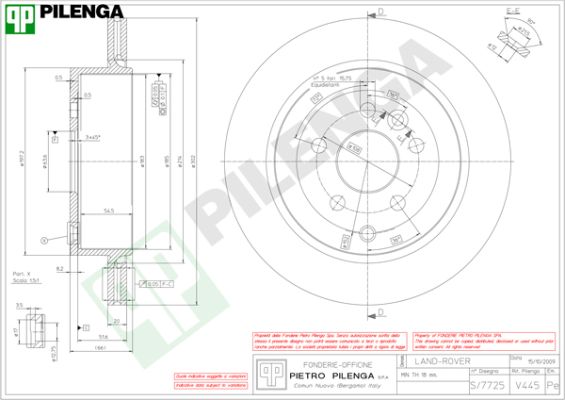 Диск тормозной PILENGA V445