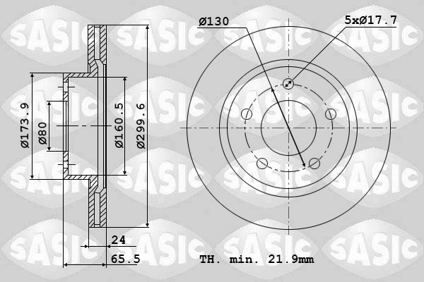 Диск тормозной SASIC 6100018