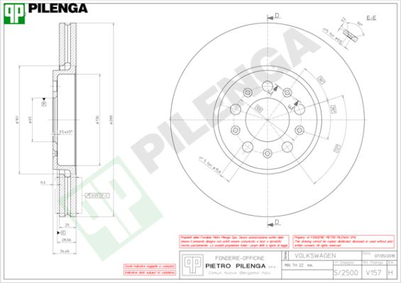 Диск тормозной PILENGA V157