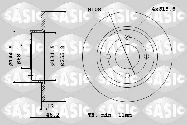 Диск тормозной SASIC 9004211J
