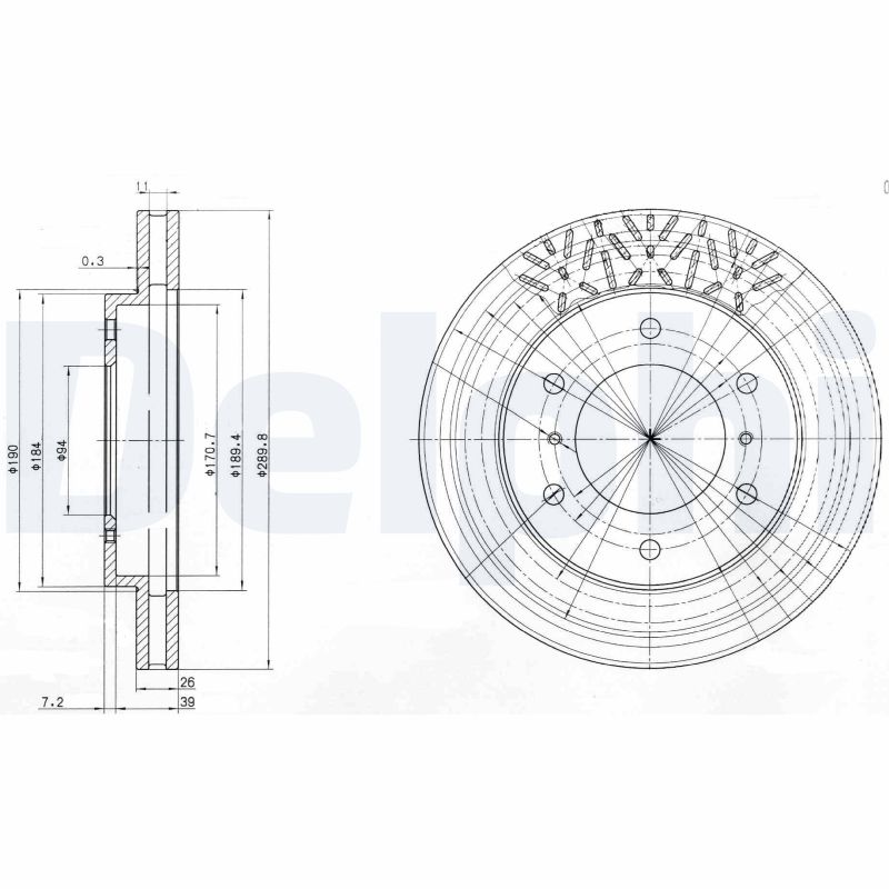 Диск тормозной DELPHI BG3812