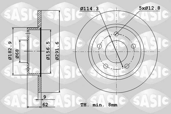 Диск тормозной SASIC 6106065