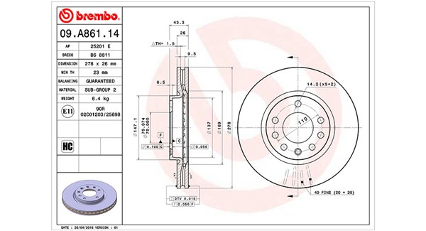 Тормозной диск MAGNETI MARELLI 360406103200