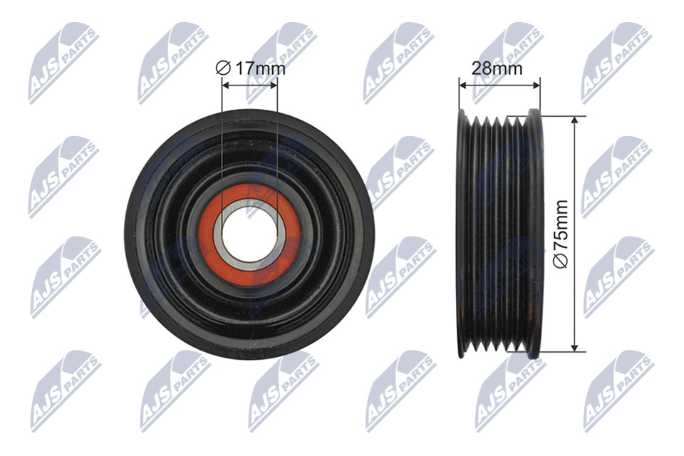 Ролик ручейкового ремня mazda 3 (bl) 1.6 mzr 08-14 NTY RNKMZ017