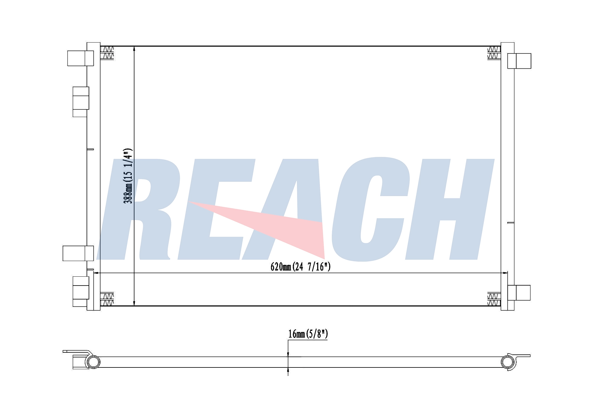 Радиатор кондиционера REACH 1.30.0500.P