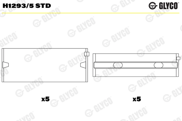 Подшипник коленвала GLYCO H1293/5 STD