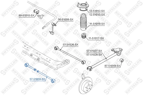 Рычаг независимой подвески колеса подвеска колеса STELLOX 57-51059-SX