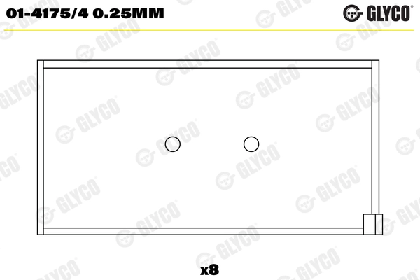 Шатунный подшипник GLYCO 01-4175/4 0.25mm