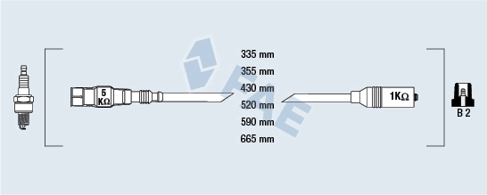 Комплект проводов зажигания FAE 85878