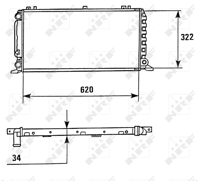 Радиатор охлаждение двигателя NRF 58928