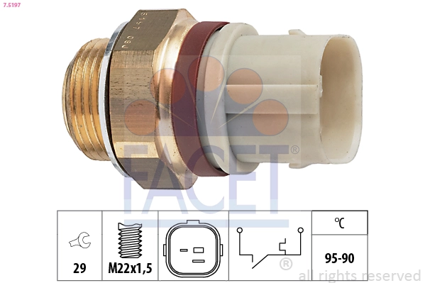 Термовыключатель вентилятор радиатора made in italy - oe equivalent FACET 7.5197
