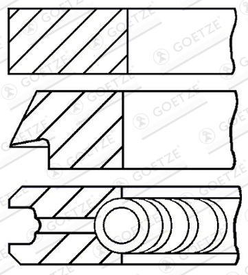 Комплект поршневых колец GOETZE ENGINE 08-502905-00