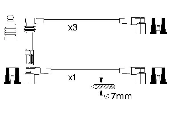 Комплект проводов зажигания BOSCH 0 356 912 844