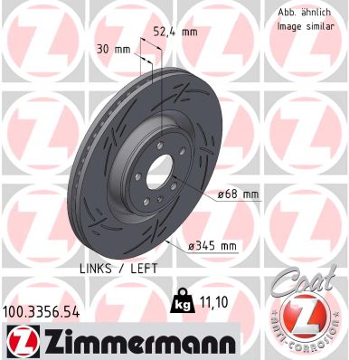 Тормозной диск black z ZIMMERMANN 100.3356.54