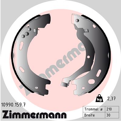 Комплект тормозных колодок стояночная тормозная система ZIMMERMANN 10990.159.7