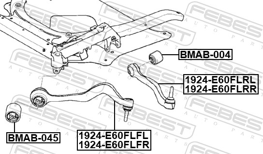 Рычаг независимой подвески колеса подвеска колеса FEBEST 1924-E60FLRL