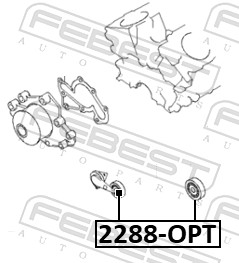 Паразитный / ведущий ролик поликлиновой ремень FEBEST 2288-OPT