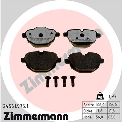 Комплект тормозных колодок дисковый тормоз rdz ZIMMERMANN 24561.975.1