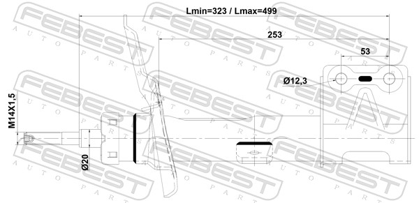 Амортизатор FEBEST 25110-007FL