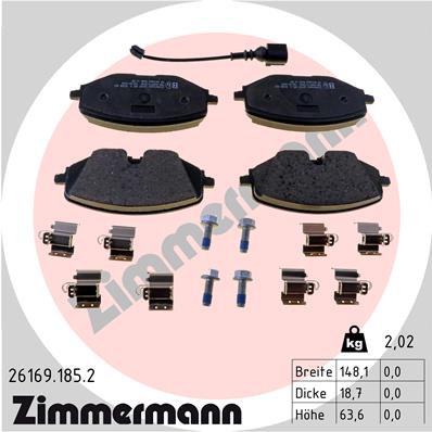 Комплект тормозных колодок дисковый тормоз ZIMMERMANN 26169.185.2
