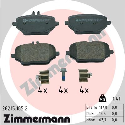 Комплект тормозных колодок дисковый тормоз ZIMMERMANN 26215.185.2