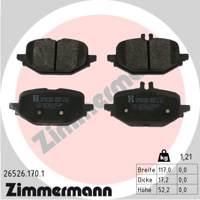 Комплект тормозных колодок дисковый тормоз ZIMMERMANN 26526.170.1