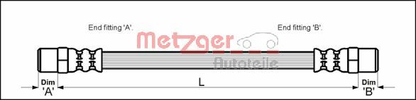 Тормозной шланг METZGER 4112220